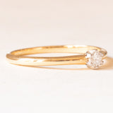 Solitario vintage in oro giallo e bianco 18K con diamante di taglio brillante (0.15ct ca.), anni ‘60
