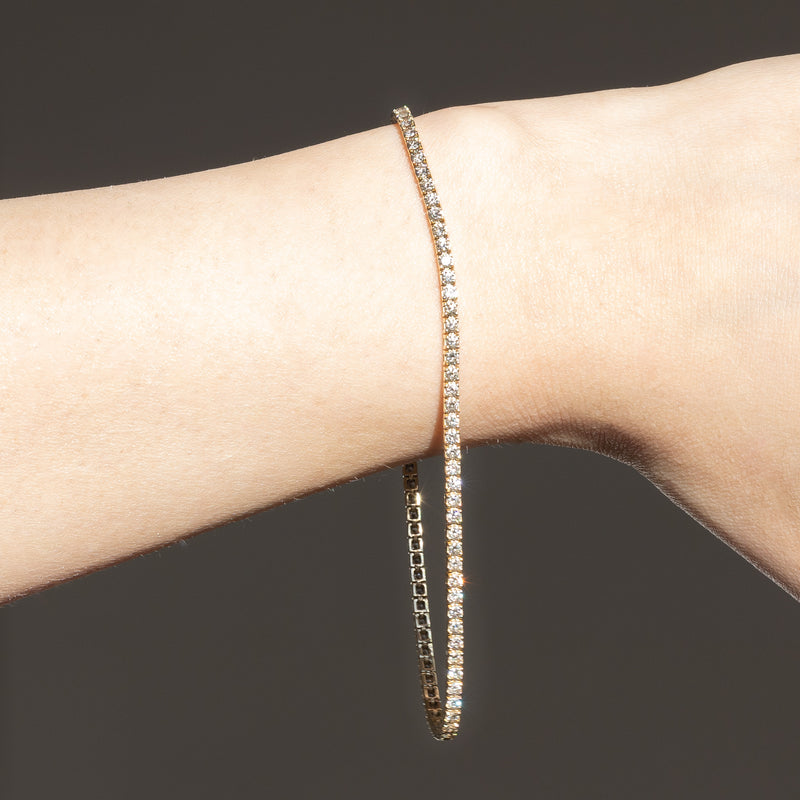 Tennis vintage in oro giallo 14K con diamanti di taglio brillante (1.80ctw ca.), anni ‘90/anni ‘2000