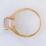 Anello da cocktail vintage in oro giallo 9K con ametrina (1.38ct)