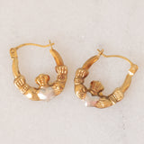 Orecchini Claddagh vintage in oro giallo 9K