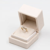 Anello vintage in oro giallo 9k con acquamarina (0,35ct) e diamanti