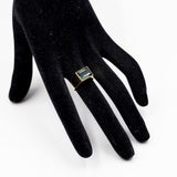 Anello vintage da cocktail in oro giallo 8k con spinello verde