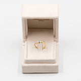 Contrarier ring in 18k yellow gold with two diamonds (0,40ctw), 70s