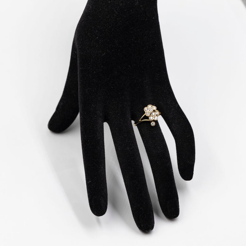 Anello vintage in oro giallo 14k con diamanti (0,60ctw), anni '70