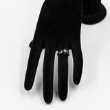 Anello vintage in oro giallo 9k con zaffiri e diamante