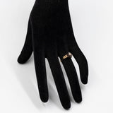 Anello vintage in oro giallo 9k con zaffiri e diamante