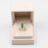 Anello vintage in oro giallo 8k con crisoprasio