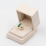 Anello vintage in oro giallo 8k con crisoprasio