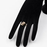 Anello vintage in oro giallo 18k con zaffiro nero stellato, anni '70