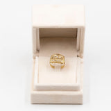 Anello vintage in oro giallo 18k con diamanti taglio rosetta, anni '50