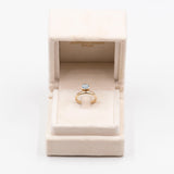 Vintage 14k yellow gold ring with aquamarine (0,50ct), 70s