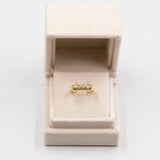 Anello vintage in oro giallo 18k con diamanti (0,18ctw) e zaffiri gialli (0,30ctw)