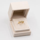 Anello vintage in oro giallo 18k con diamanti (0,18ctw) e zaffiri gialli (0,30ctw)