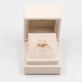 Solitario antico "Gypsy" in oro giallo 14k con diamante di taglio vecchio di 0,12ct, primi del '900