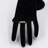 Anello vintage in oro giallo 18k con diamanti (0,18ctw) e zaffiri gialli (0,30ctw)