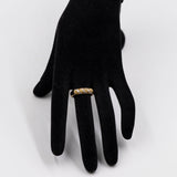 Anello vintage in oro giallo 18k con diamanti (0,18ctw) e zaffiri gialli (0,30ctw)