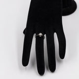 Anello vintage solitario in oro bianco 18k con diamante (0,22ct), anni '60