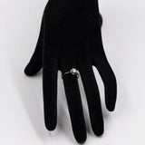 Anello vintage solitario in oro bianco 18k con diamante (0,22ct), anni '60