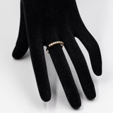 Anello vintage a riviera in oro giallo 14k con diamanti (0,22ctw), anni '70
