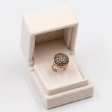 Vintage-Ring aus 14-karätigem Gelbgold und Silber mit Diamanten im Rosenschliff