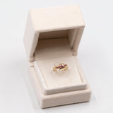 Vintage-Ring aus 18 Karat Gelbgold mit Rubinen und Diamanten, 70er Jahre