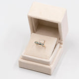 Anello vintage in oro giallo 9k con smeraldi e diamanti