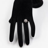 Anello vintage in oro bianco 18K con diamanti (0.32ctw ca.), anni '70