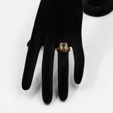 Anel de coquetel vintage em ouro amarelo 8k com citrino, década de 70.