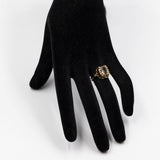 Anel de coquetel vintage em ouro amarelo 8k com citrino, década de 70.