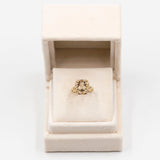 Anel de coquetel vintage em ouro amarelo 8k com citrino, década de 70.