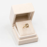 Anel de coquetel vintage em ouro amarelo 8k com citrino, década de 70.