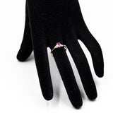 ANELLO VINTAGE IN ORO GIALLO 9K CON ZAFFIRO ROSA (0.44CT) E DIAMANTI