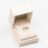 Anello vintage a veretta in oro giallo 9k con zaffiri e diamanti