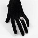 Anello vintage in oro bianco 18k con diamante centrale di 1ct e contorno di diamanti (0,32ctw), anni '60