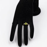 Anello vintage in oro giallo 9k con peridoto e diamanti