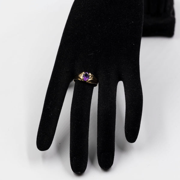 Anello vintage in oro giallo 8k con ametista