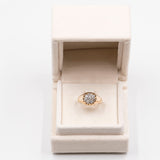 Ring aus 14-karätigem Gelbgold mit Diamanten im Altschliff (0.75 ctw), 40er Jahre