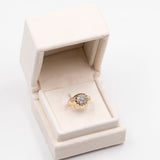 Bague en or jaune 14 carats avec diamants taille ancienne (0.75 ct), 40s