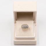 Anello vintage a fascia in oro giallo 14k con diamanti (1,32ctw), anni '70