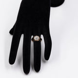 Ring aus 14-karätigem Gelbgold mit Diamanten im Altschliff (0.75 ctw), 40er Jahre