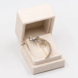 Spilla antica in oro giallo 18k a mezza luna con diamanti di taglio rosetta