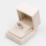 Anello vintage in oro bianco 14k con diamanti (0,85ctw), anni '70
