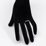 Anello vintage in oro giallo 9k con zaffiri e diamanti