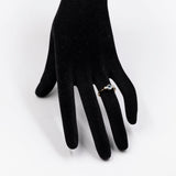 Anello vintage in oro giallo 9k con diamanti (0,08ctw) e acquamarina (0,30ct)