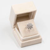 Anello a fiocco di neve vintage in oro bianco 14k con diamanti (2,59ctw), anni '70