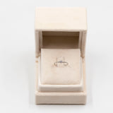 Anello solitario vintage in oro bianco 14k con diamante (0,15ct), anni '70