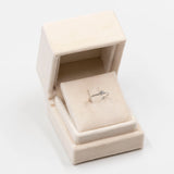 Anello solitario vintage in oro bianco 14k con diamante (0,15ct), anni '70