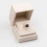 Anello vintage in oro giallo 8k con onice e diamanti