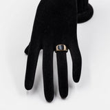 Anello vintage in oro giallo 8k con onice e diamanti