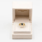 Vintage-Ring aus 18 Karat Gelbgold mit Saphir (0.40 ct) und Diamanten (0.18 ctw), 70er Jahre
